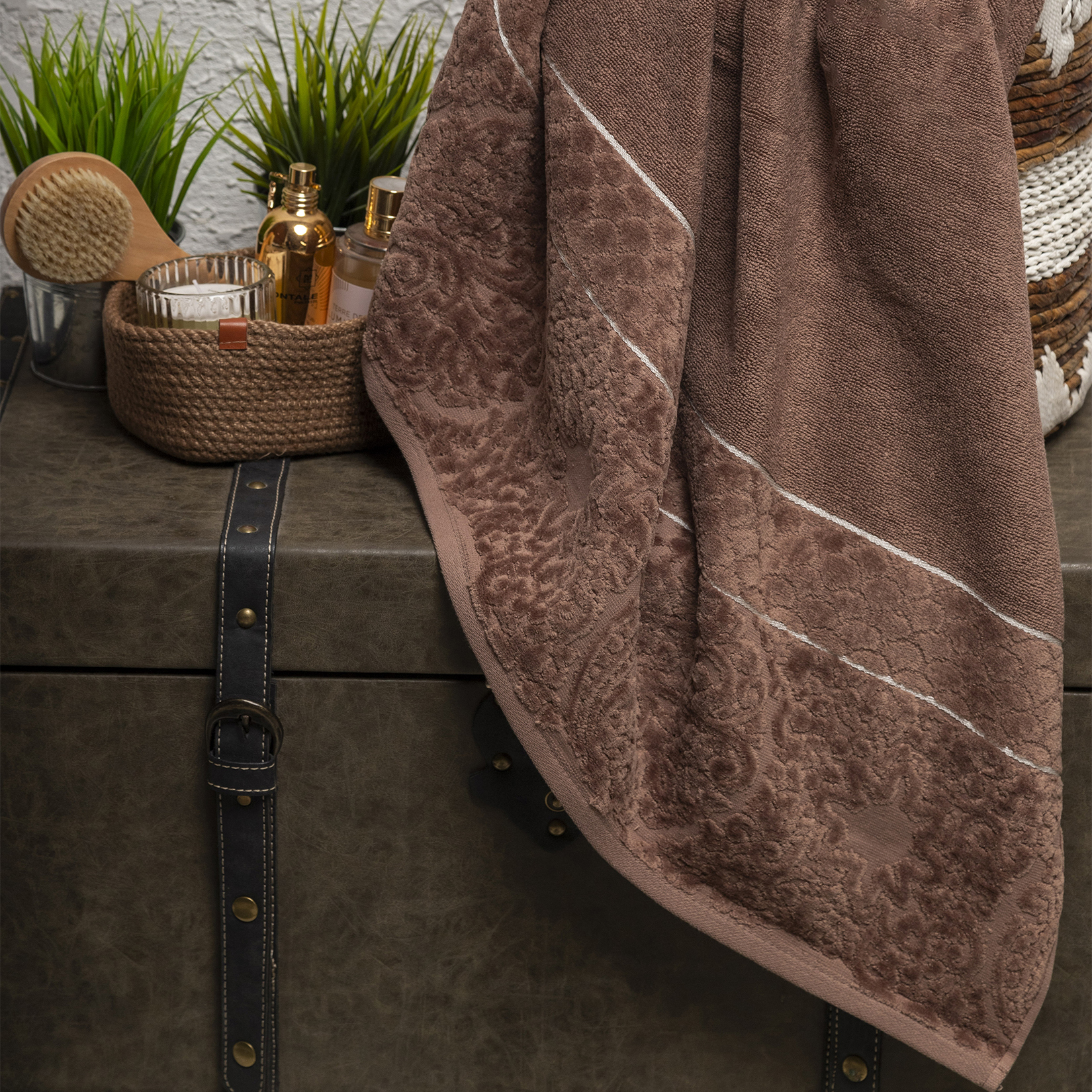 Полотенце НОВА коричневое