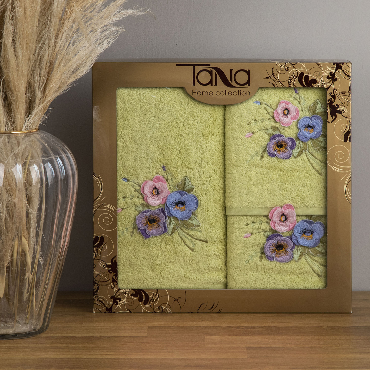 Набор полотенец ЭСТЕЛЬ-1 зеленый из 3х