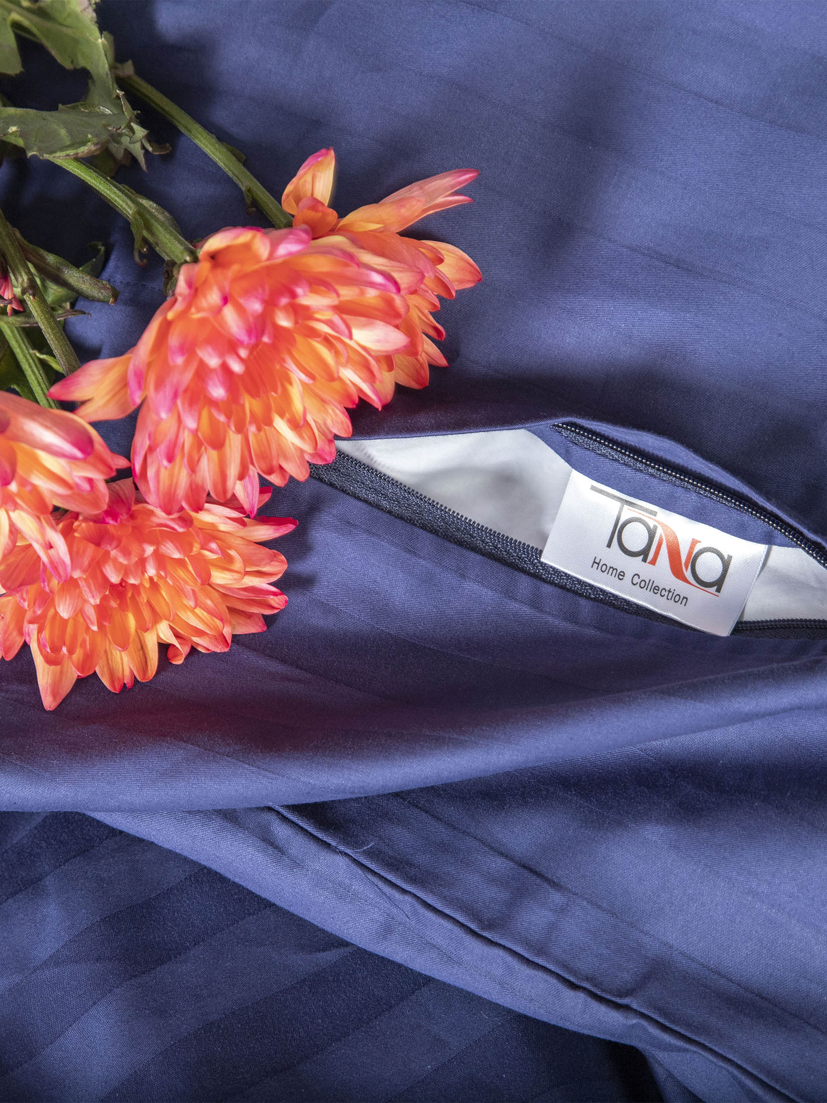 Комплект постельного белья Сатин-Страйп синий 19-3933