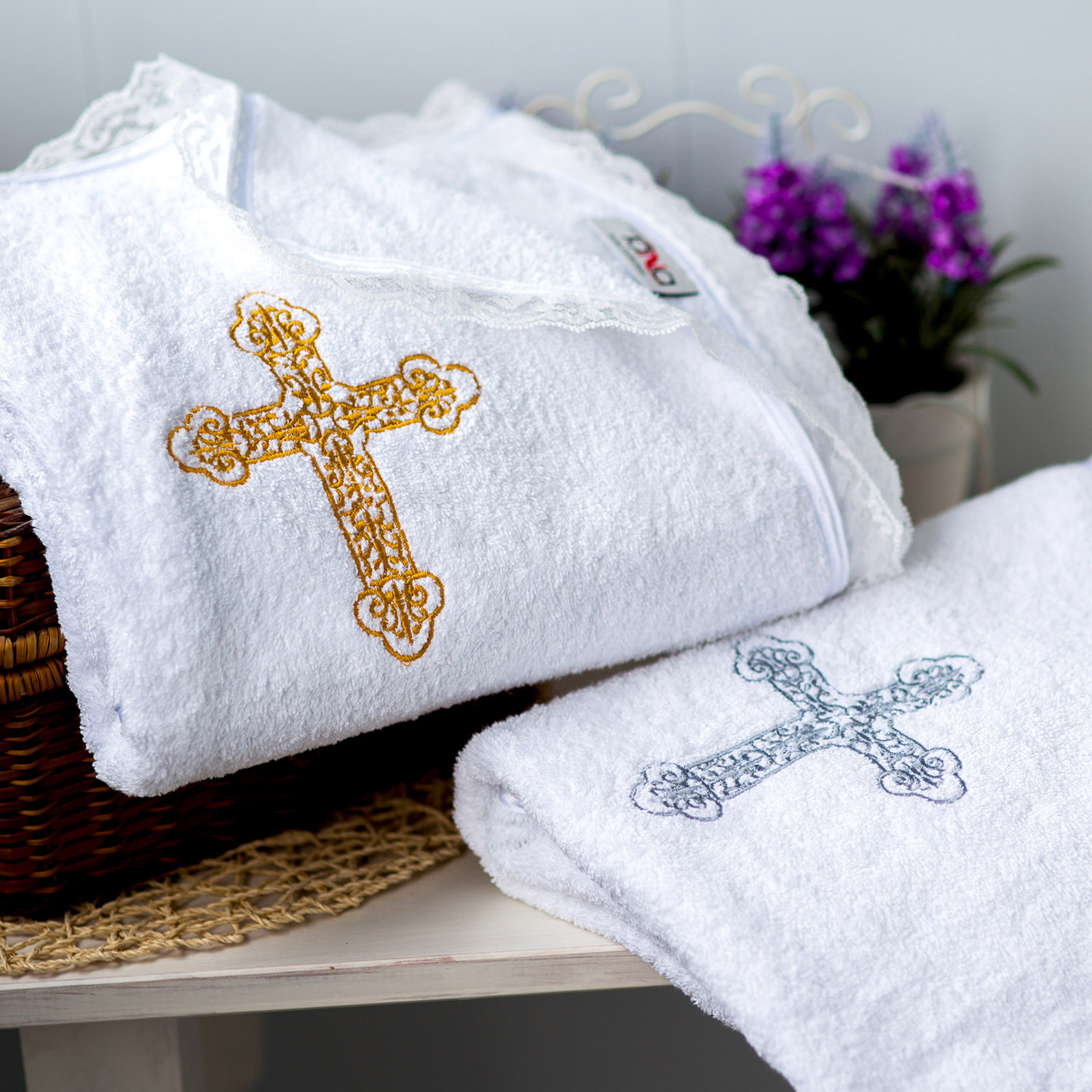 Полотенце Крестильное золото