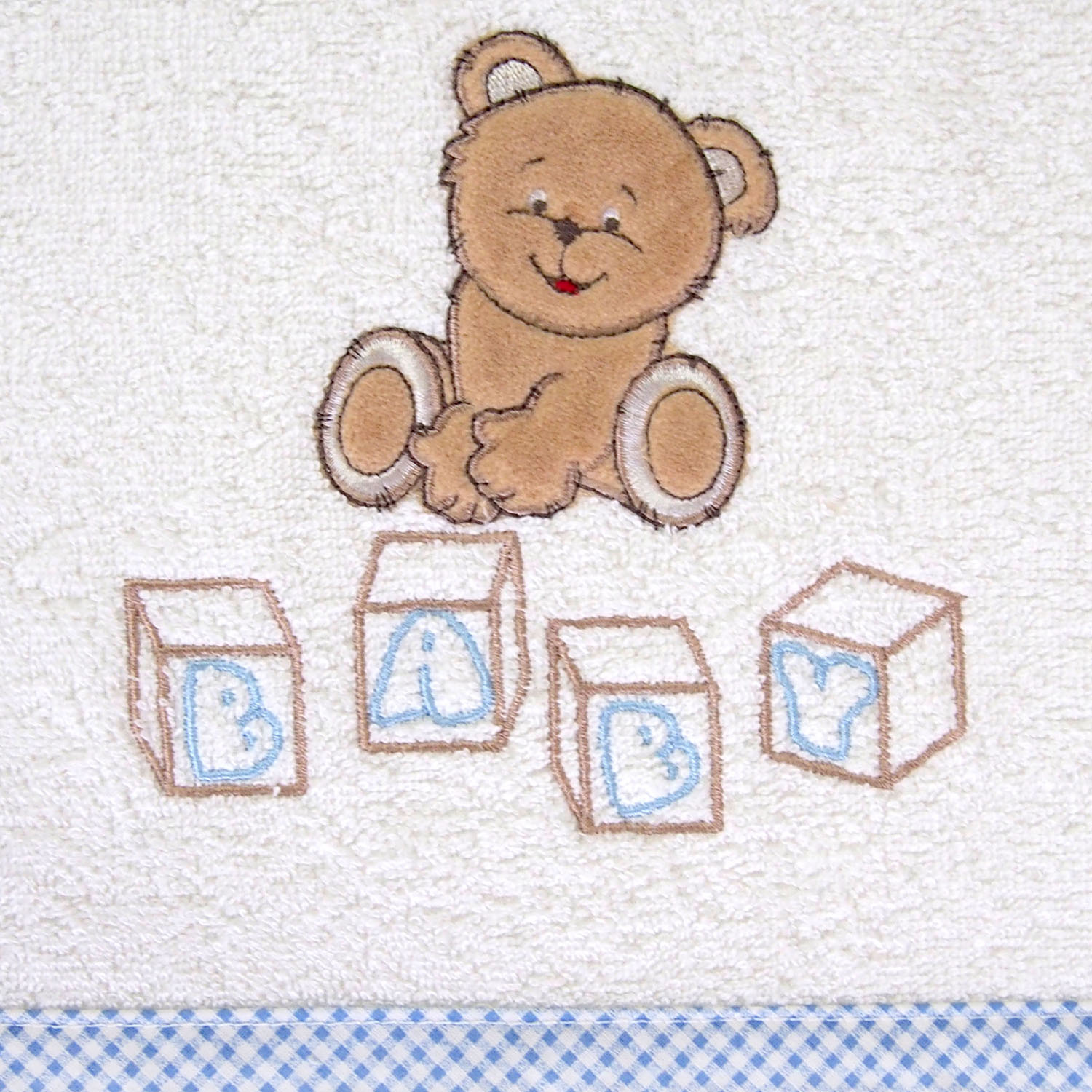 Полотенце ТЕДДИ белое-голубое