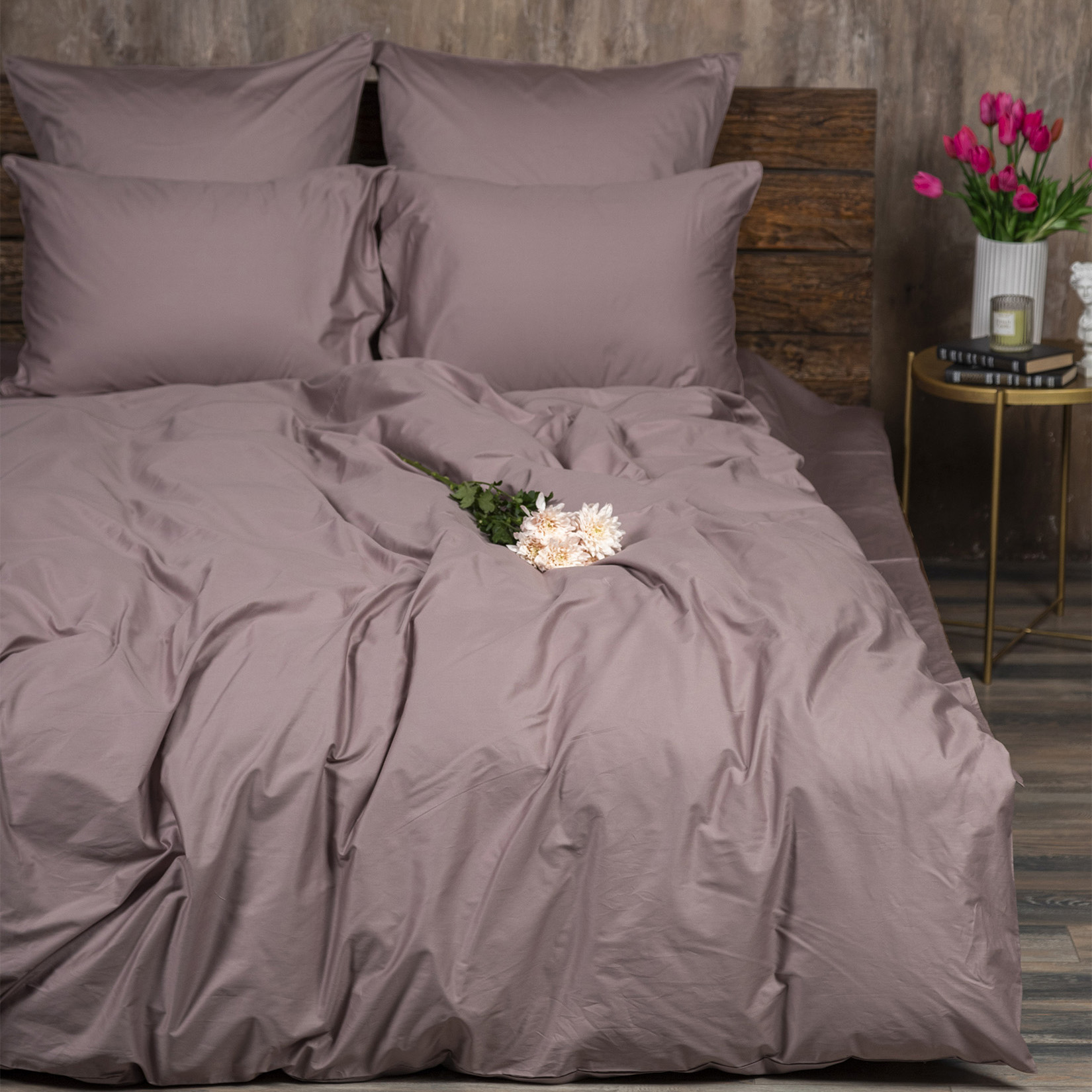 Комплект постельного белья Сатин-Люкс капучино 2-1909