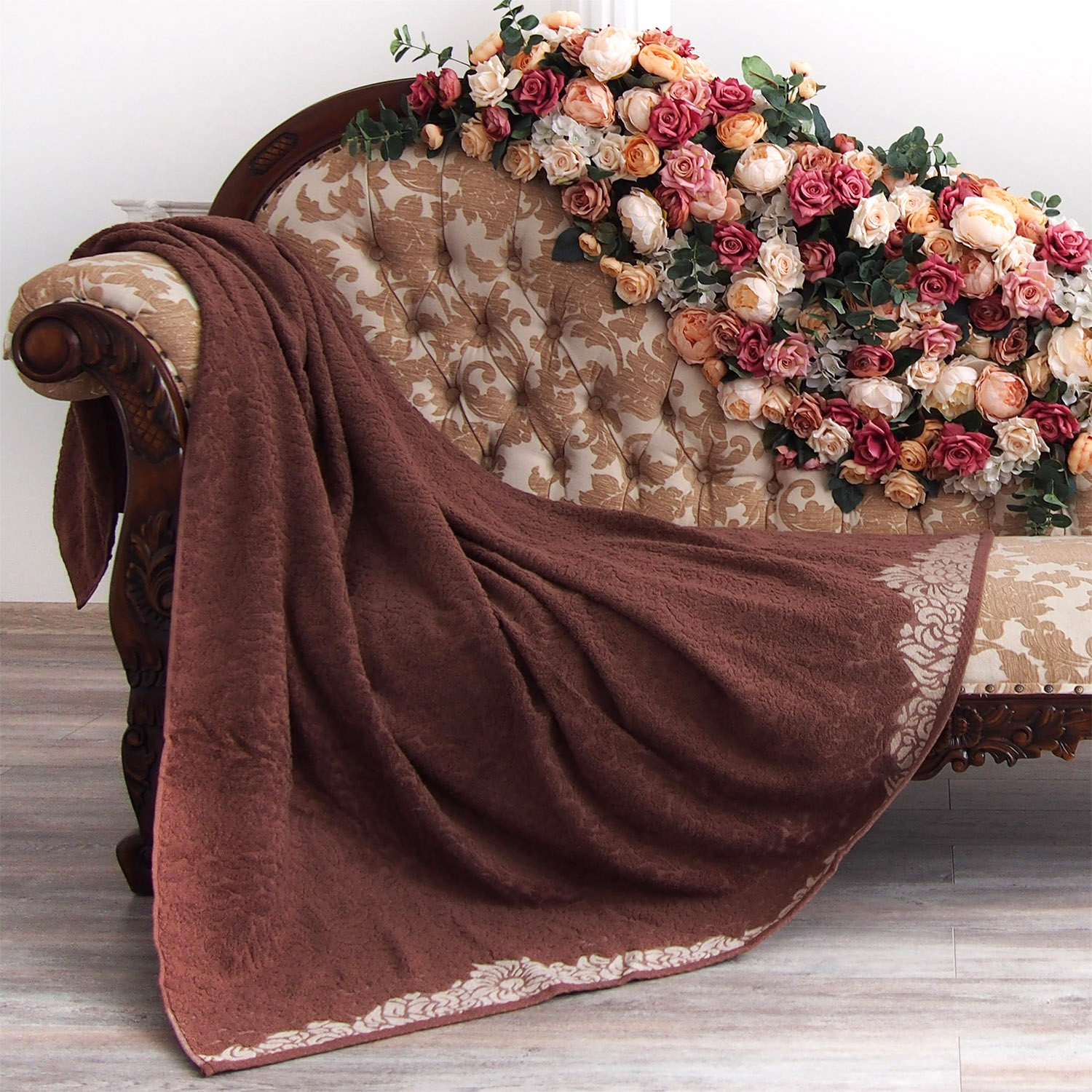 Простыня махровая САНДРА  темно-коричневое