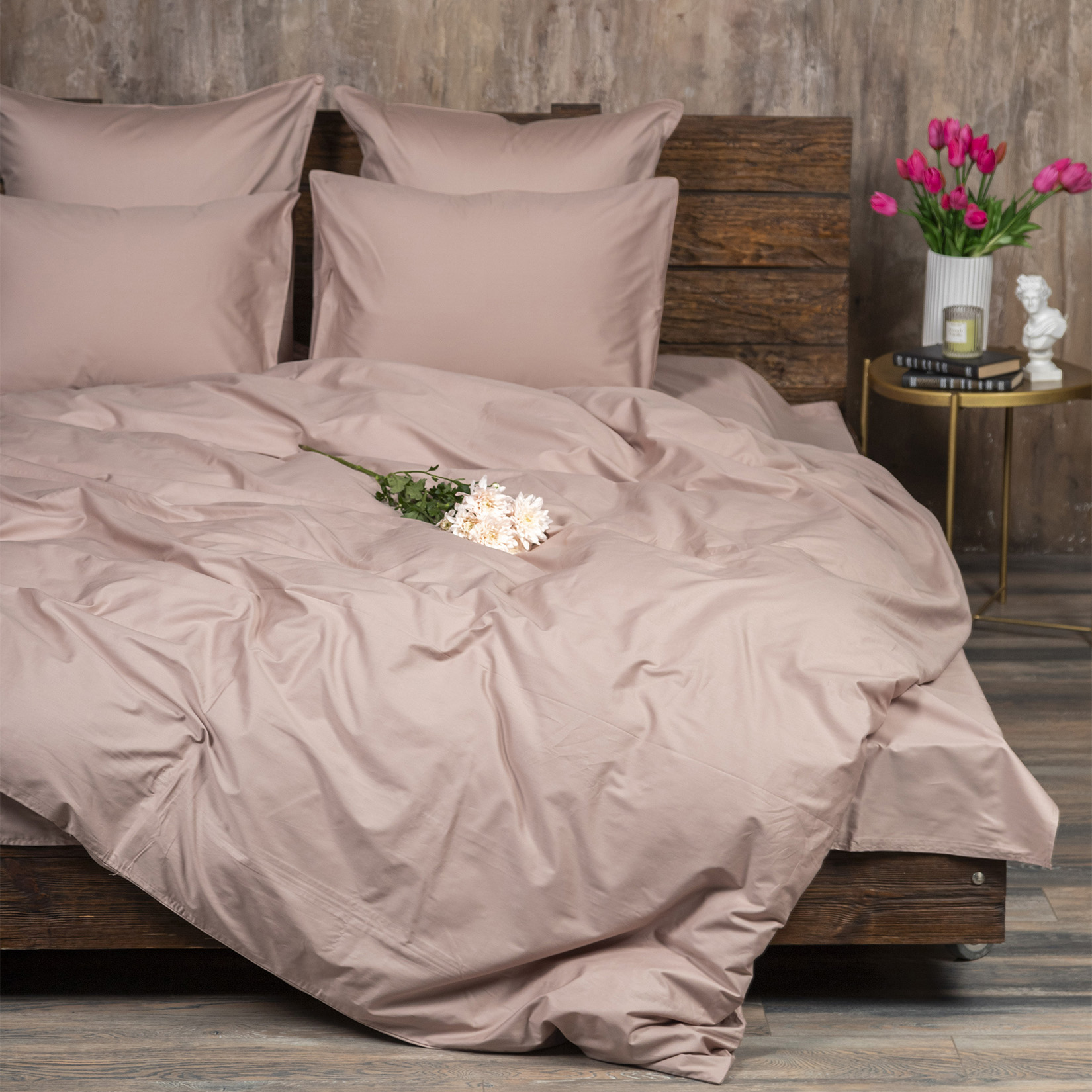 Комплект постельного белья Сатин-Люкс капучино 2-1305