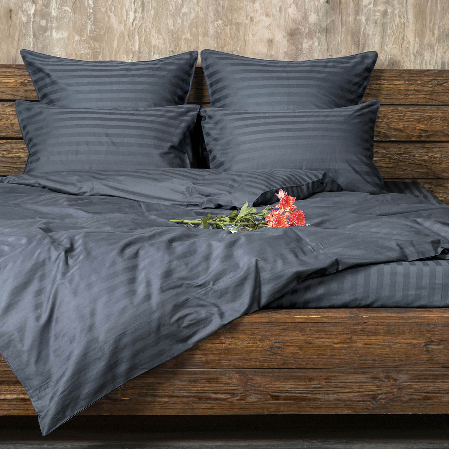 Пододеяльник Сатин-Страйп мокрый асфальт 20-4005