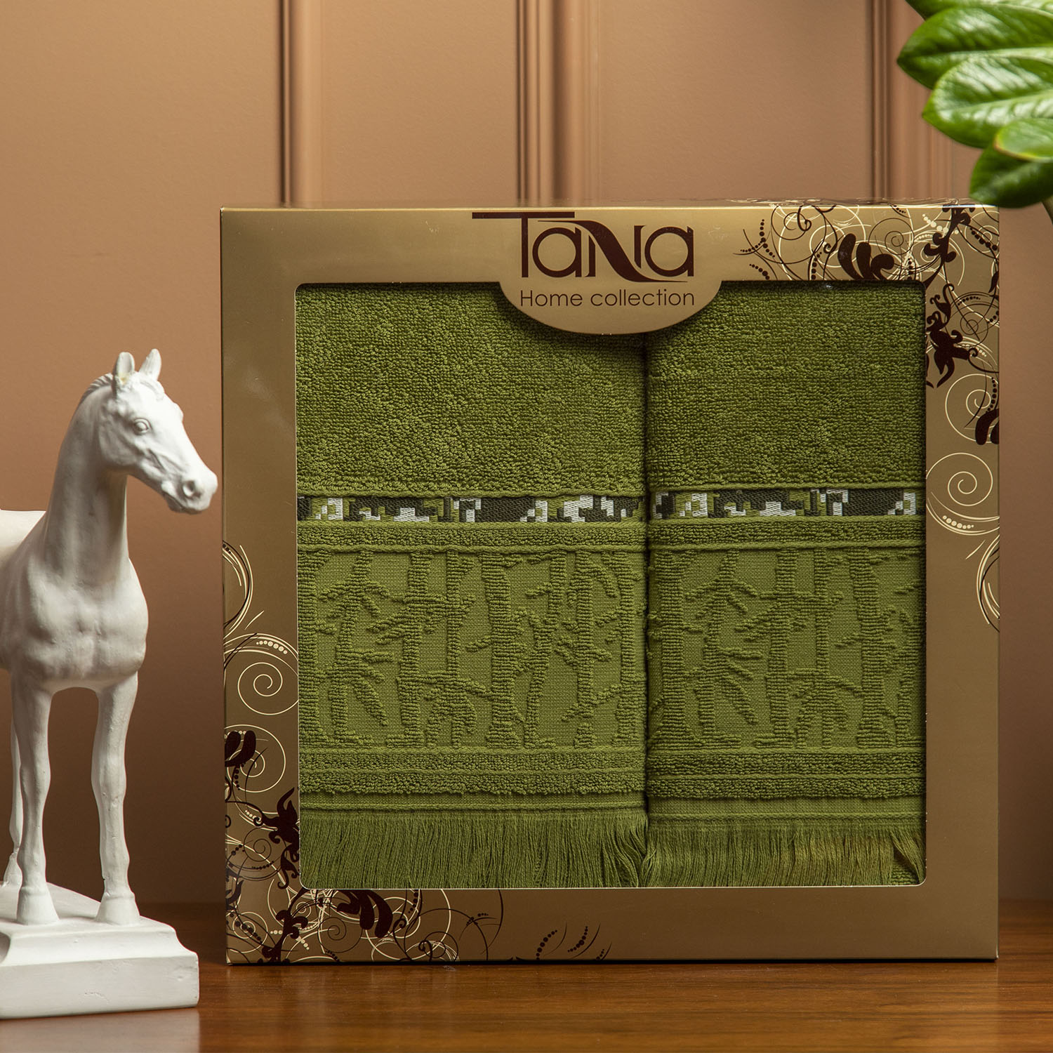 Набор полотенец НАТУРЭЛЬ зеленый