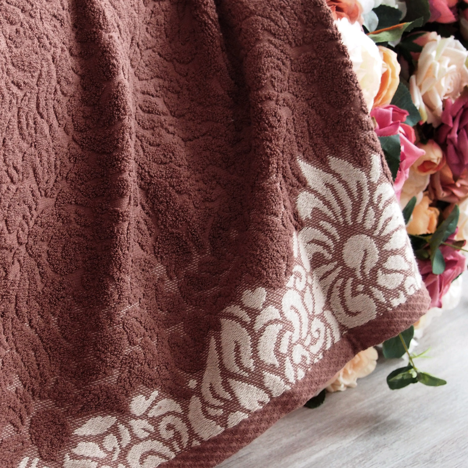 Простыня махровая САНДРА  темно-коричневое