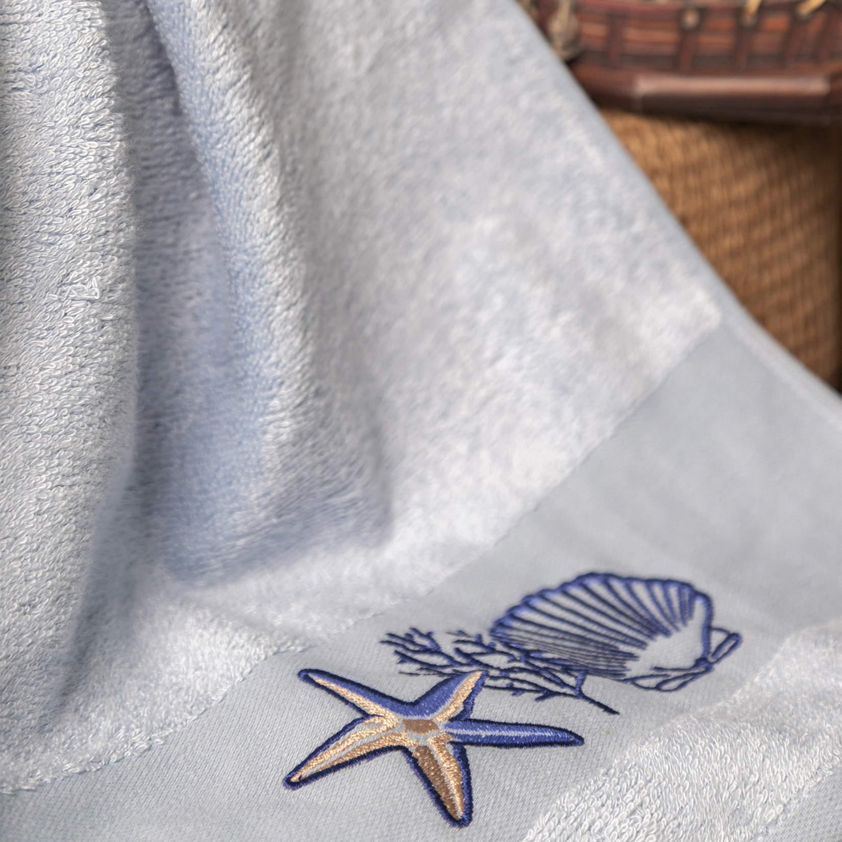 Полотенце СИ ШЕЛЛ голубое