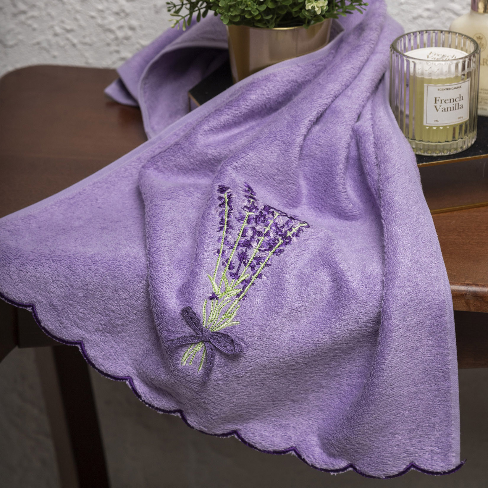 Полотенце ЛАВАНДА-1 темно-сиреневое