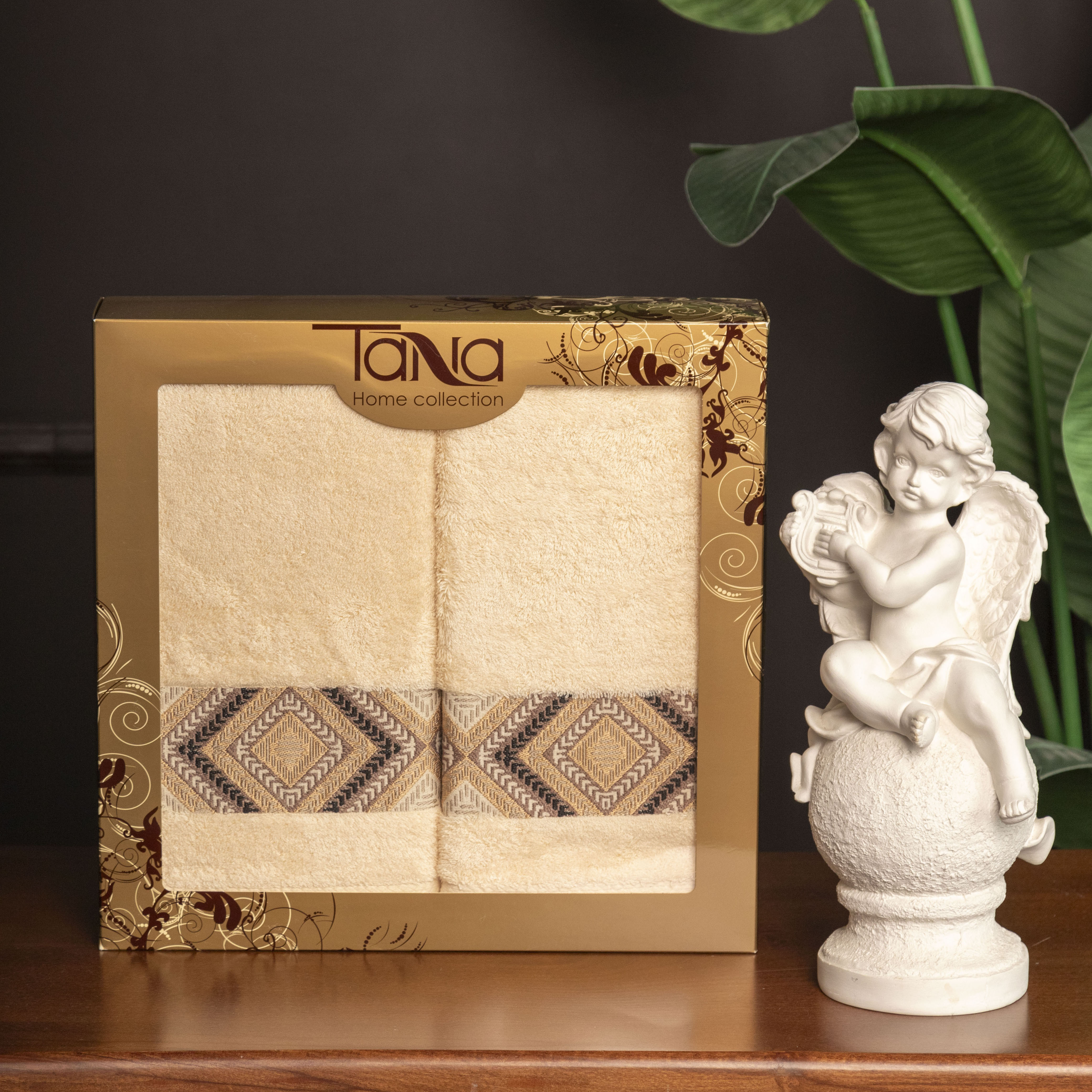 Набор полотенец ДИАМОНД молочный