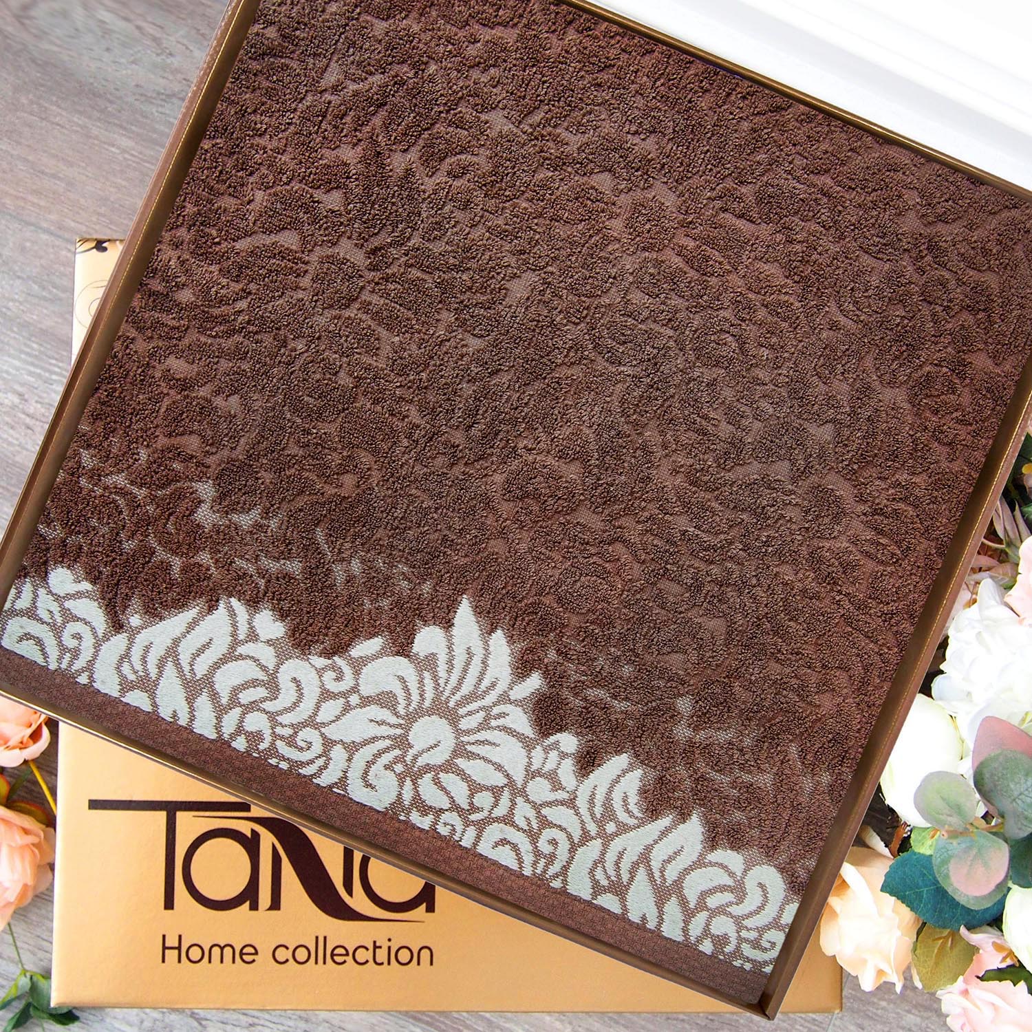 Простыня махровая САНДРА  темно-коричневое