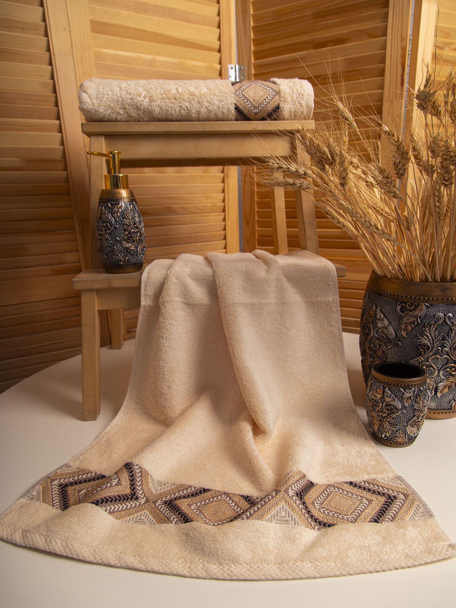 Полотенце ДИАМОНД молочное