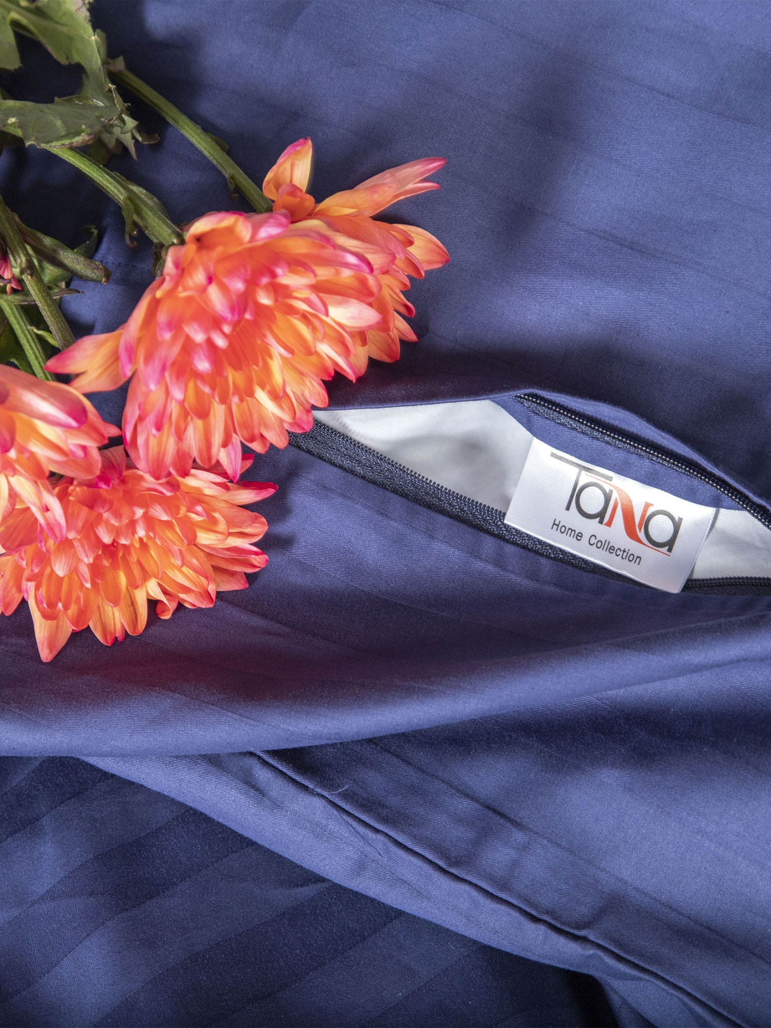 Комплект постельного белья Сатин-Страйп синий 19-3933