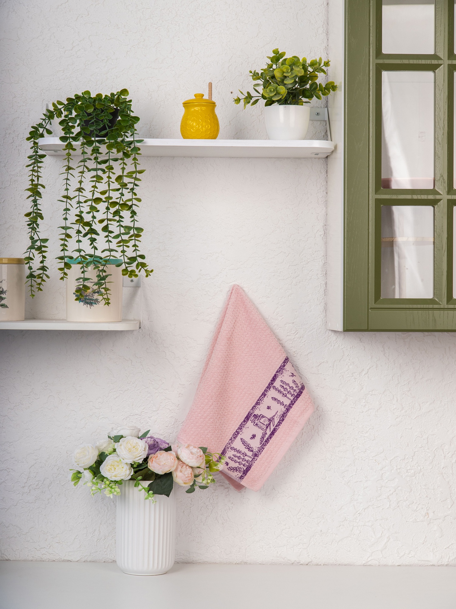 Кухонное полотенце ЛАВАНДА розовое