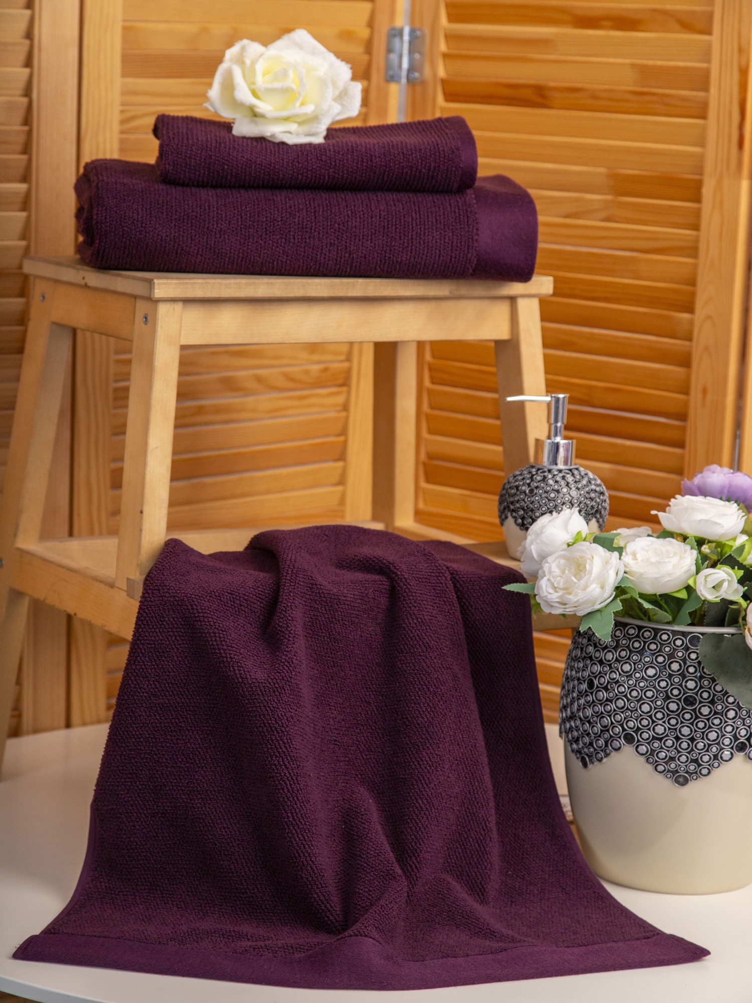 Полотенце РАЙС бургундий