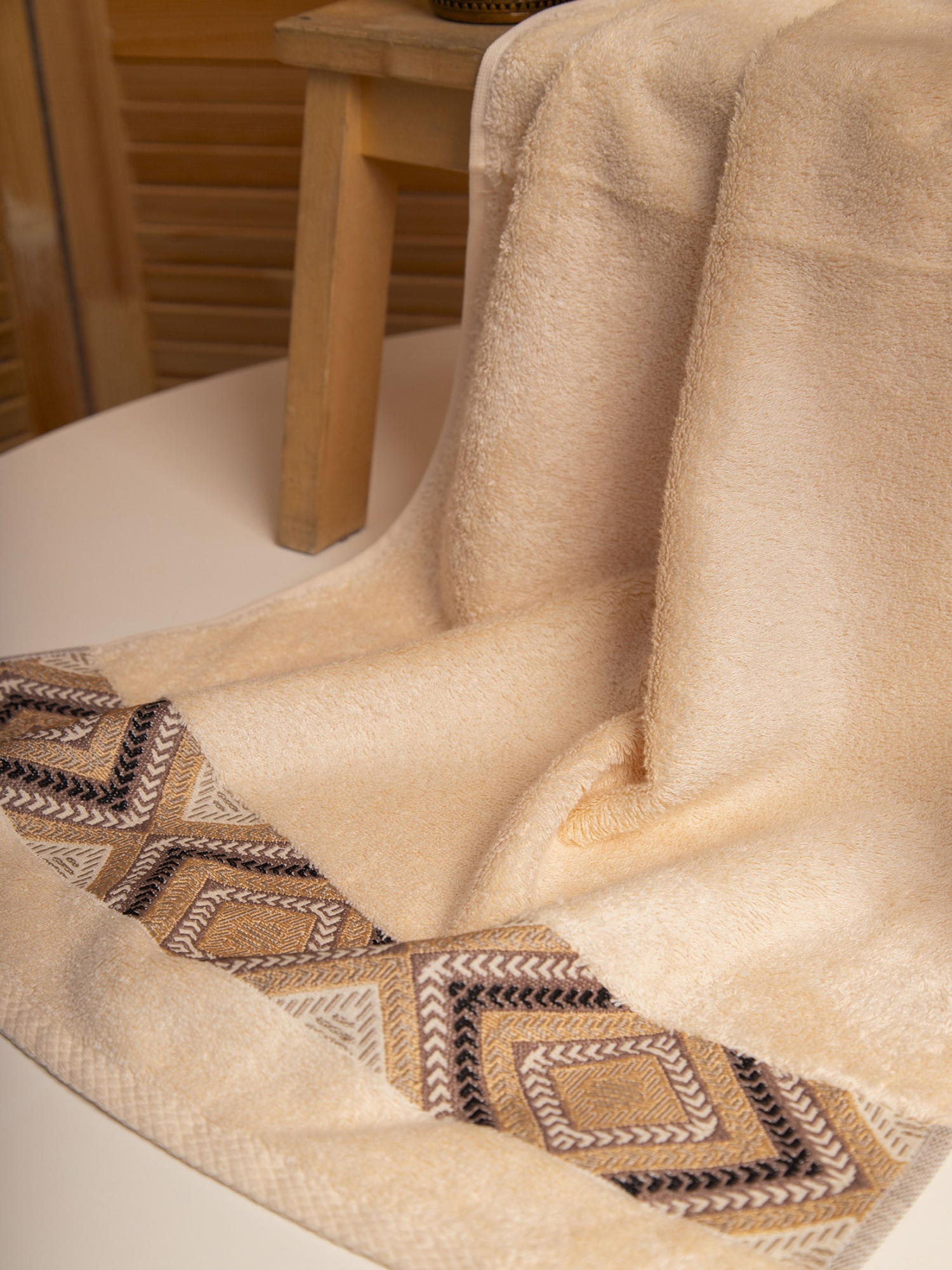 Набор полотенец ДИАМОНД молочный