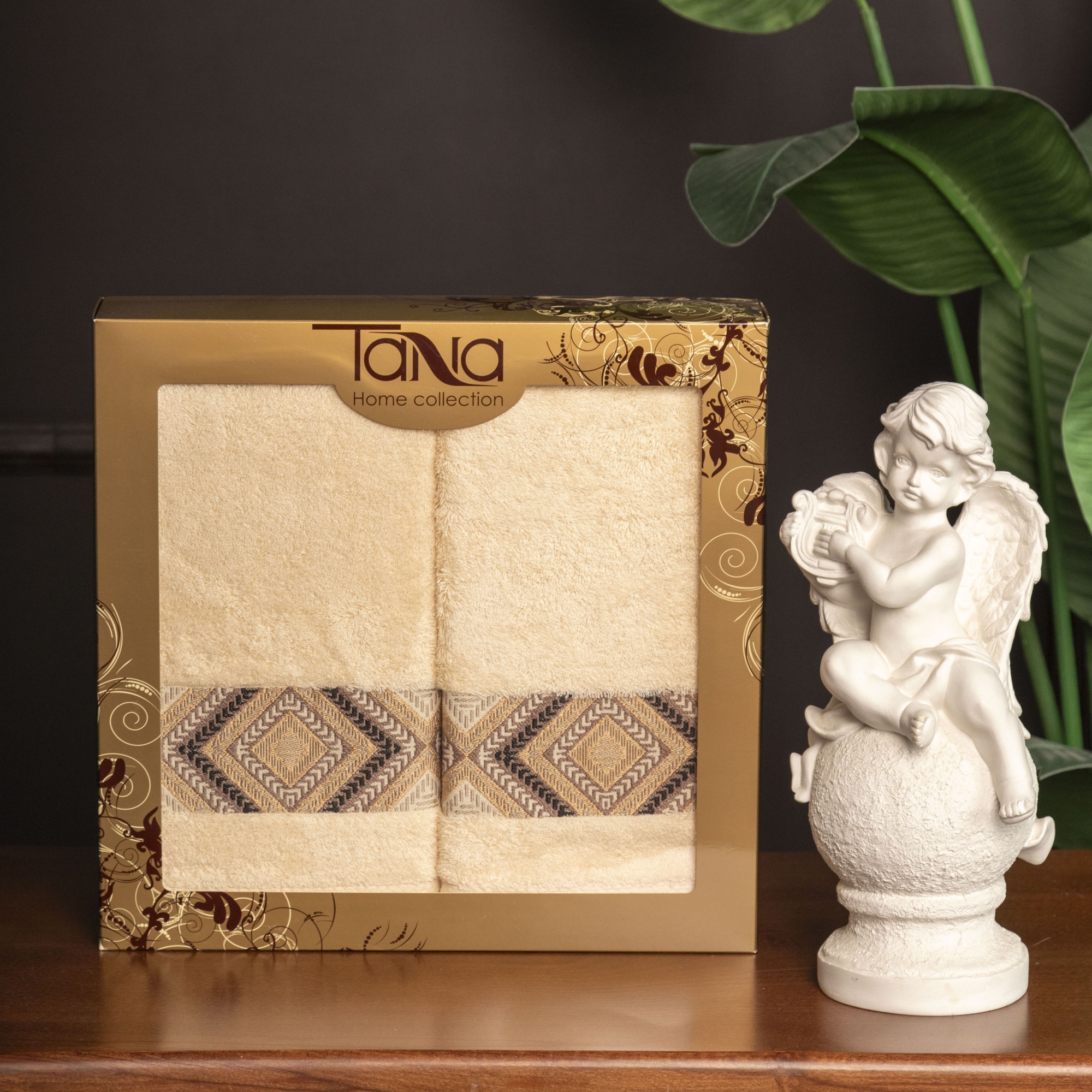 Набор полотенец ДИАМОНД молочный